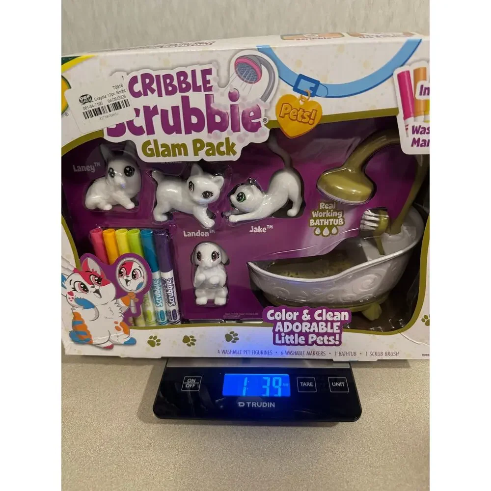 Crayola Scribble Scrubbie Pets Glam Tub Washable Toy Playset New